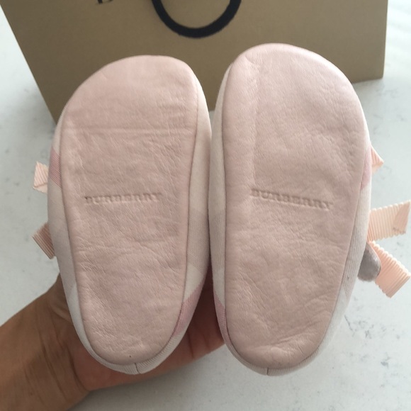 Bow Detail Check Cotton and Leather Ballerinas - Picture 4 of 6